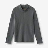 Wheat Outerwear Uldbluse med half zip Baselayer 9619 dark charcoal