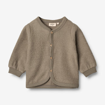 Wheat Wool  Filtet Uld Cardigan | Baby Sweatshirts 0099 grey stone