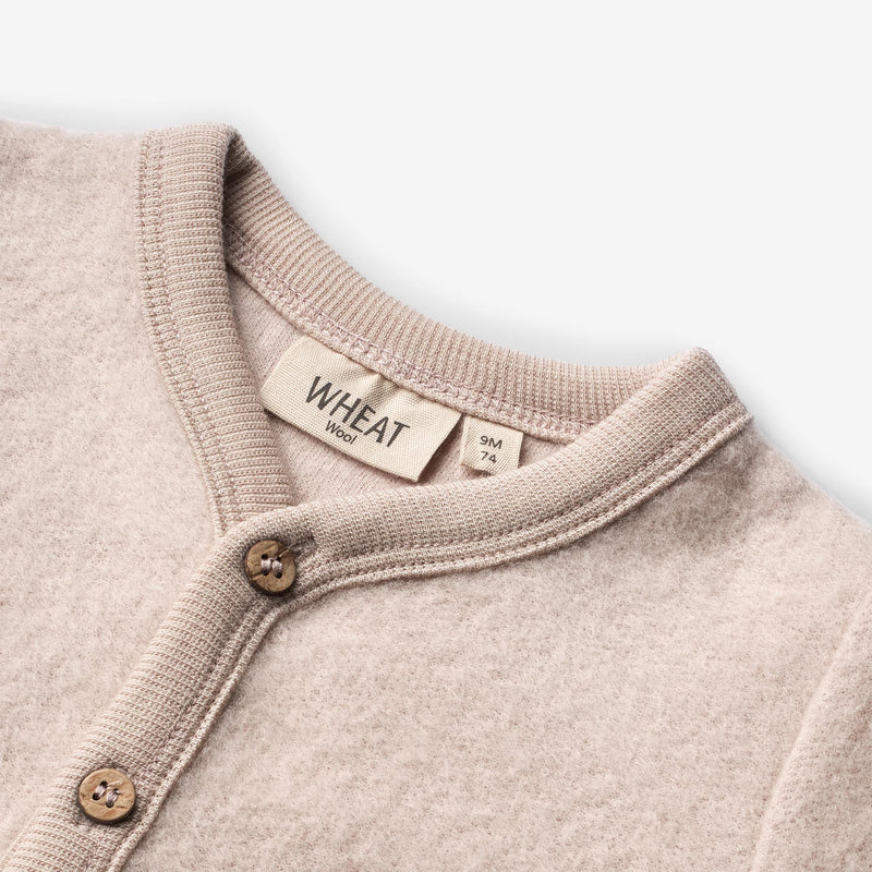 Wheat Wool  Filtet Uld Cardigan | Baby Sweatshirts 1356 pale lilac