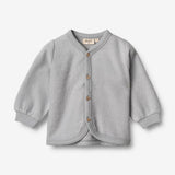 Wheat Wool  Filtet Uld Cardigan | Baby Sweatshirts 1524 winter sky