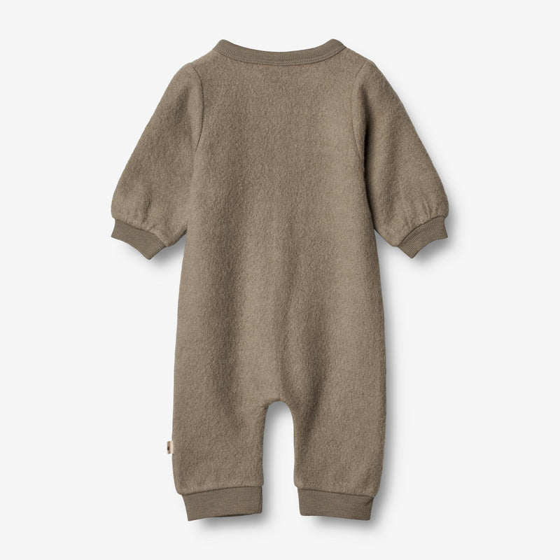 Wheat Wool Uld Fleece Heldragt | Baby Jumpsuits 0099 grey stone