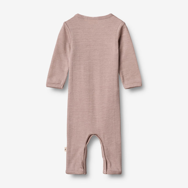 Wheat Wool Uld Heldragt | Baby Jumpsuits 2086 dark powder 