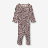 Wheat Wool  Uld Heldragt | Baby Jumpsuits 1493 purple flowers