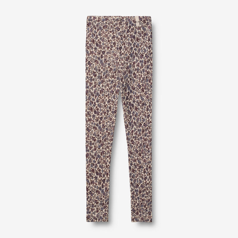 Wheat Wool  Uld Leggings Leggings 1493 purple flowers