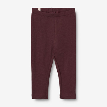 Wheat Wool  Uld Leggings | Baby Leggings 2118 aubergine