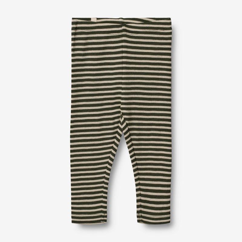 Wheat Wool  Uld Leggings | Baby Leggings 4142 green stripe