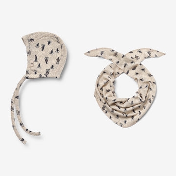 Wheat Wool  Uldtørklæde & 1 Uldkyse | Baby Acc 9512 penguins on ice