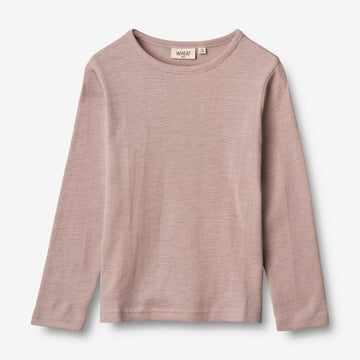Wheat Wool  Langærmet Uld T-shirt Jersey Tops and T-Shirts 2086 dark powder 