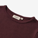 Wheat Wool Langærmet Uld T-shirt Jersey Tops and T-Shirts 2118 aubergine