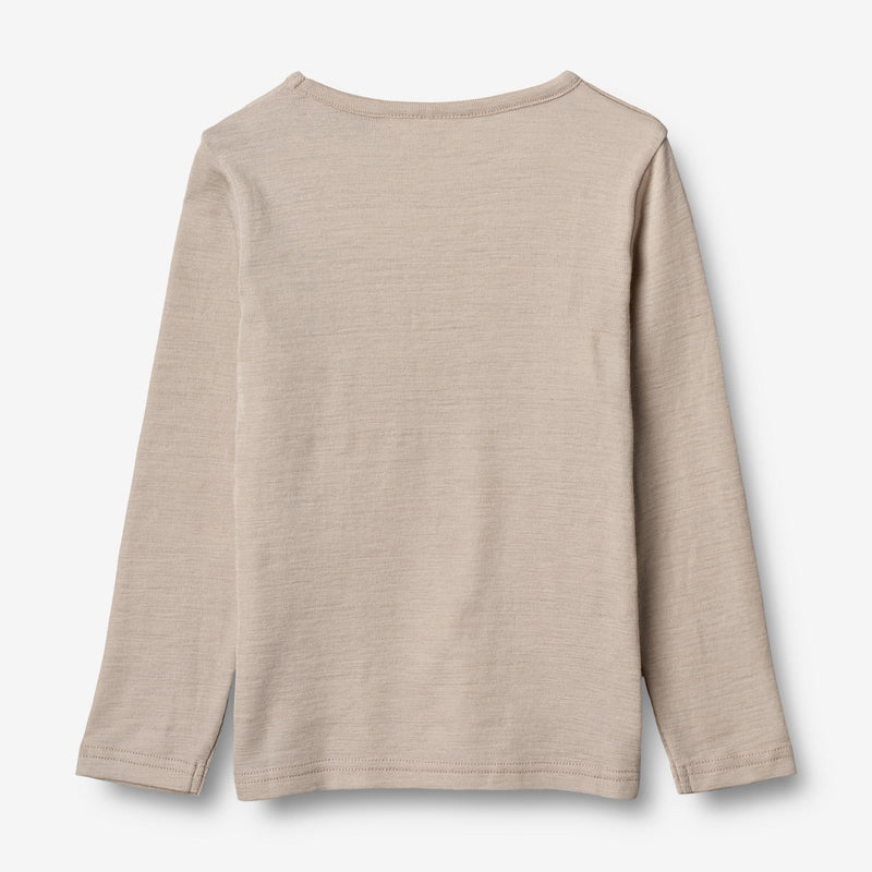 Wheat Wool  Langærmet Uld T-shirt Jersey Tops and T-Shirts 3231 soft beige