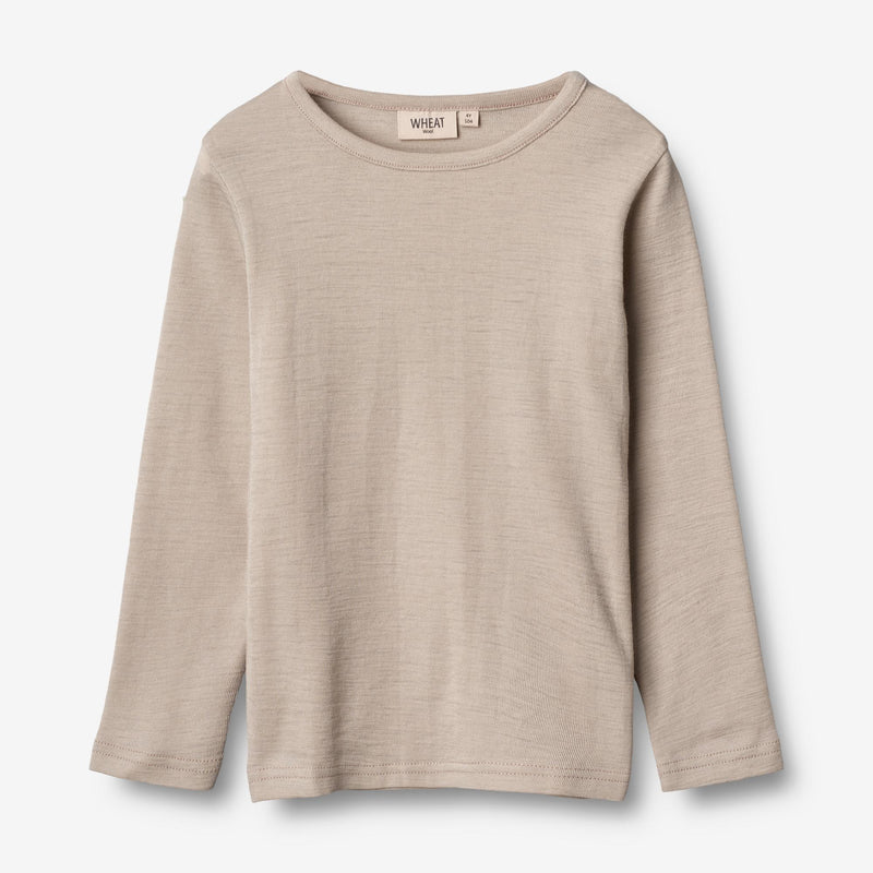 Wheat Wool  Langærmet Uld T-shirt Jersey Tops and T-Shirts 3231 soft beige