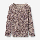 Wheat Wool  Langærmet Uld T-shirt Jersey Tops and T-Shirts 1493 purple flowers