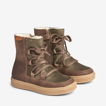 Wheat Footwear Woolie Glimmer Tex Snøre Støvle Winter Footwear 0090 taupe