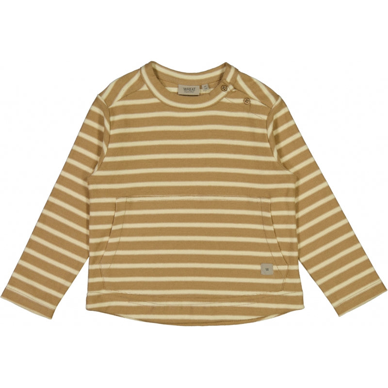 Wheat Crewneck Anton Sweatshirts 9205 cartouche stripe