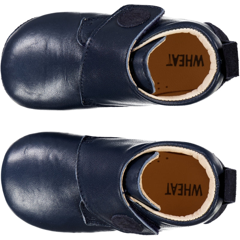 Wheat Footwear Dakota Indendørs Læder Sko Indoor Shoes 1432 navy