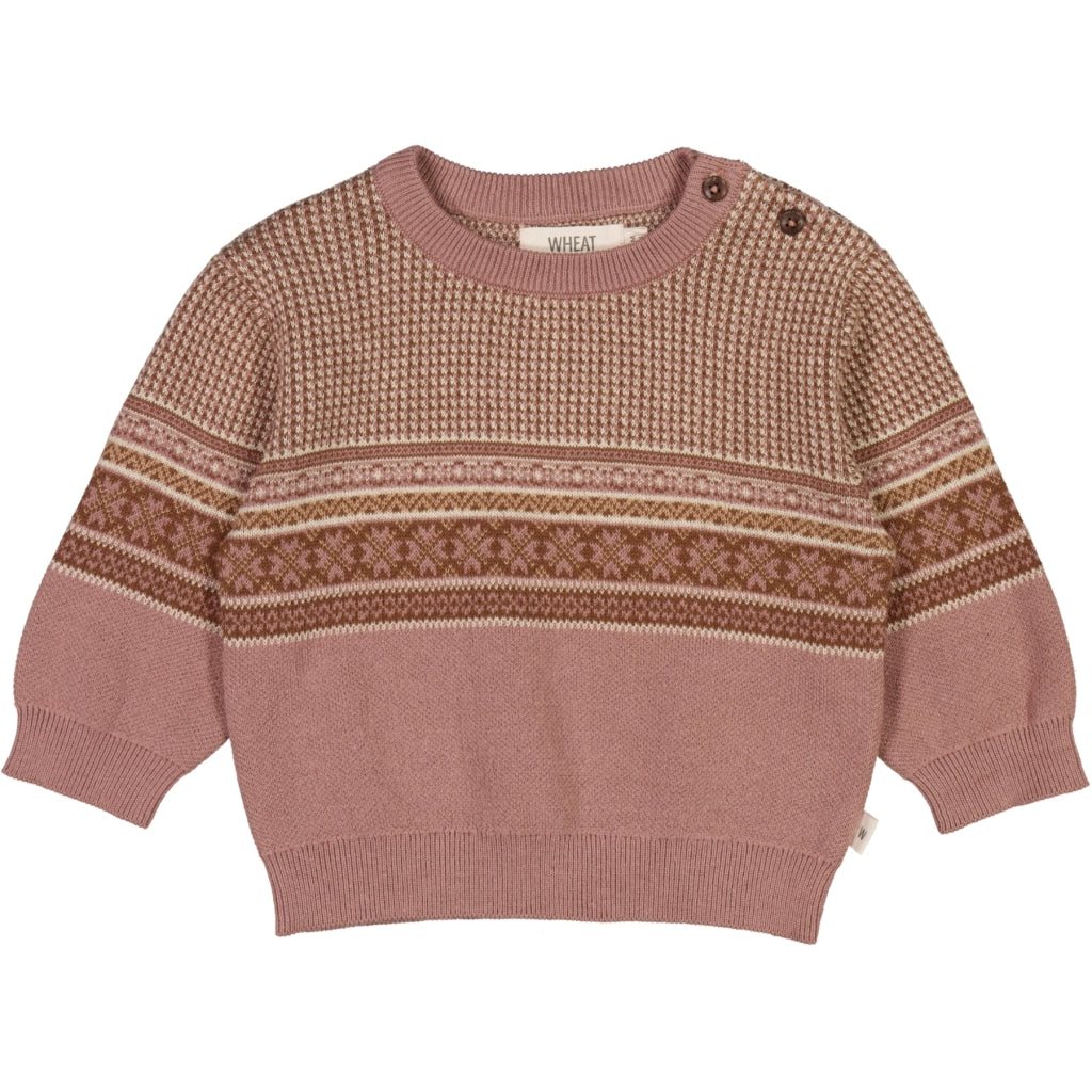 Wheat Elias Jaquard Sweater - Warm Sand Melange main image 1
