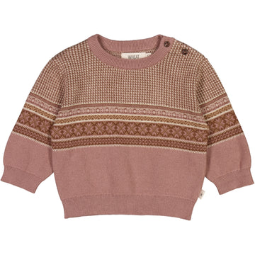 Wheat Main Jacquard Pullover Elias Knitted Tops 2411 powder brown