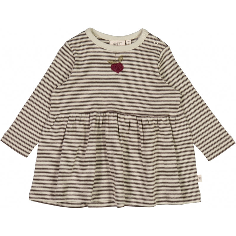 Wheat Main Jersey Kjole Broderet Bær Dresses 3054 mulch stripe