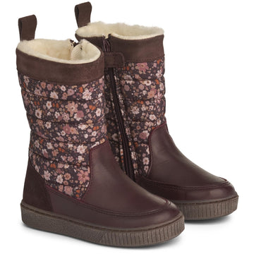 Wheat Footwear Koa Høj Lynlås Støvle Winter Footwear 3122 eggplant flowers