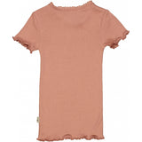 Wheat Kortærmet Blonde Rib T-Shirt Jersey Tops and T-Shirts 3045 cameo brown