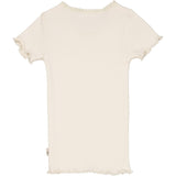 Wheat Kortærmet Blonde Rib T-Shirt Jersey Tops and T-Shirts 3129 eggshell 