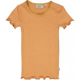 Wheat Kortærmet Blonde Rib T-Shirt Jersey Tops and T-Shirts 3351 sandstone