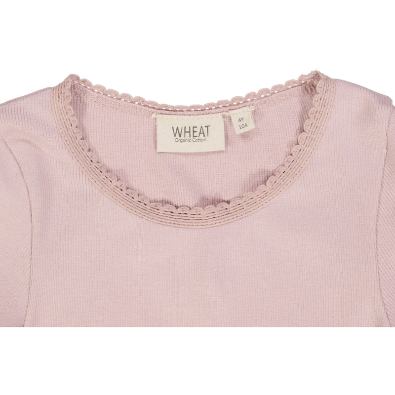 Wheat Kortærmet Blonde Rib T-shirt Jersey Tops and T-Shirts 2433 powder rose 