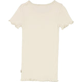 Wheat Kortærmet Blonde Rib T-shirt Jersey Tops and T-Shirts 3129 eggshell 