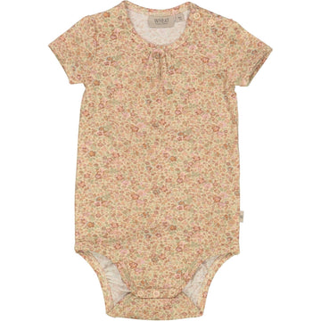 Wheat Main Kortærmet Jersey Body Underwear/Bodies 9044 barely beige small flowers