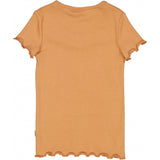 Wheat Kortærmet Rib T-Shirt m. Flæse Jersey Tops and T-Shirts 3351 sandstone