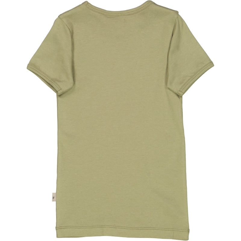 Wheat Kortærmet Rib T-shirt Jersey Tops and T-Shirts 4095 forest mist