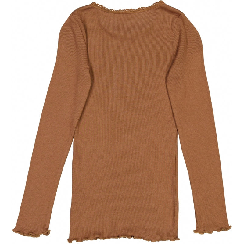 Wheat Langærmet Blonde Rib T-shirt Jersey Tops and T-Shirts 9003 acorn