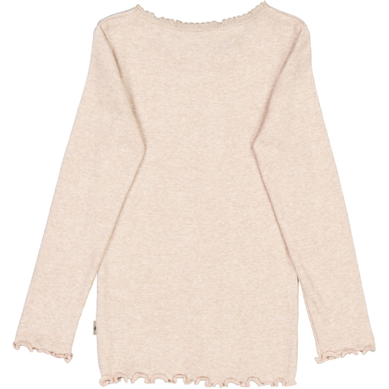Wheat Langærmet Blonde Rib T-shirt Jersey Tops and T-Shirts 2445 rose melange
