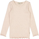 Wheat Langærmet Blonde Rib T-shirt Jersey Tops and T-Shirts 2445 rose melange