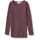 Wheat Main Langærmet Blonde Rib T-shirt Jersey Tops and T-Shirts 3374 soft eggplant