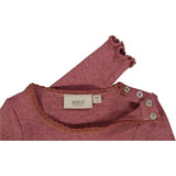 Wheat Langærmet Blonde Rib T-shirt Jersey Tops and T-Shirts 2614 dark rouge melange