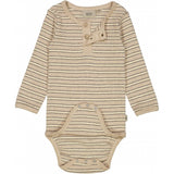 Wheat Main Langærmet Body m. Knapper Underwear/Bodies 5414 oat melange stripe