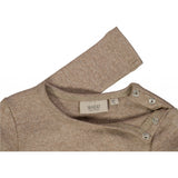 Wheat Langærmet Rib T-shirt Jersey Tops and T-Shirts 3204 khaki melange