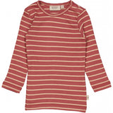 Wheat Langærmet Rib T-shirt Jersey Tops and T-Shirts 9079 apple butter stripe