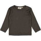 Wheat Langærmet Rib T-shirt Jersey Tops and T-Shirts 0033 black granite