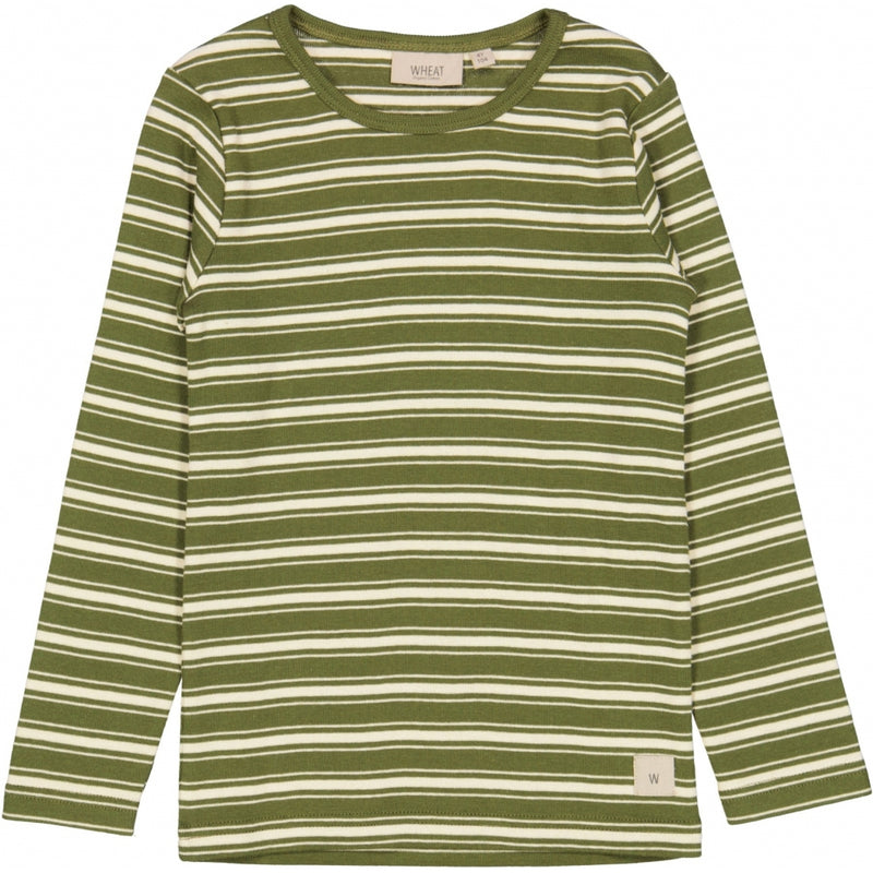 Wheat Langærmet Stribet T-shirt Jersey Tops and T-Shirts 4099 winter moss