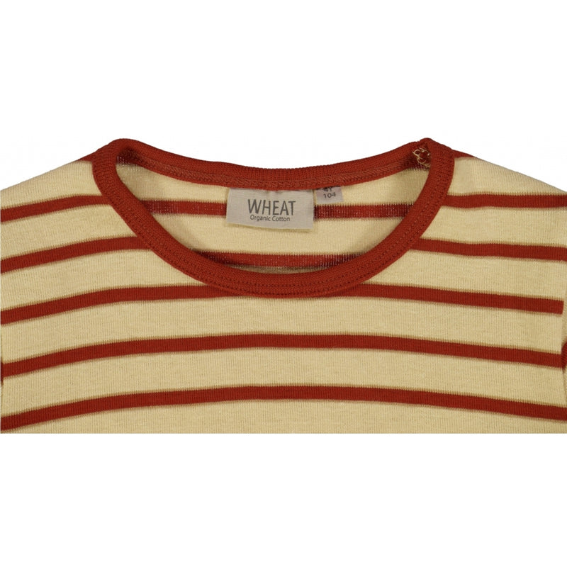 Wheat Main Langærmet T-Shirt m. Striber Jersey Tops and T-Shirts 2901 sienna stripe