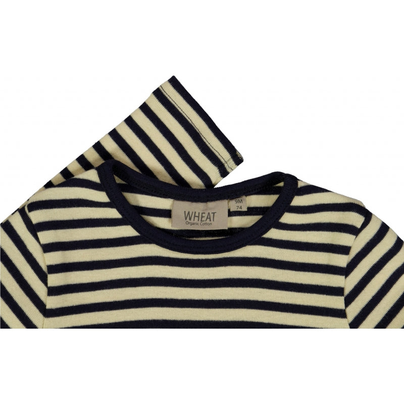 Wheat Langærmet T-Shirt m. Striber Jersey Tops and T-Shirts 0327 deep wave stripe