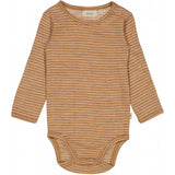 Wheat Wool Langærmet Uld Body Underwear/Bodies 3515 clay melange wool stripe