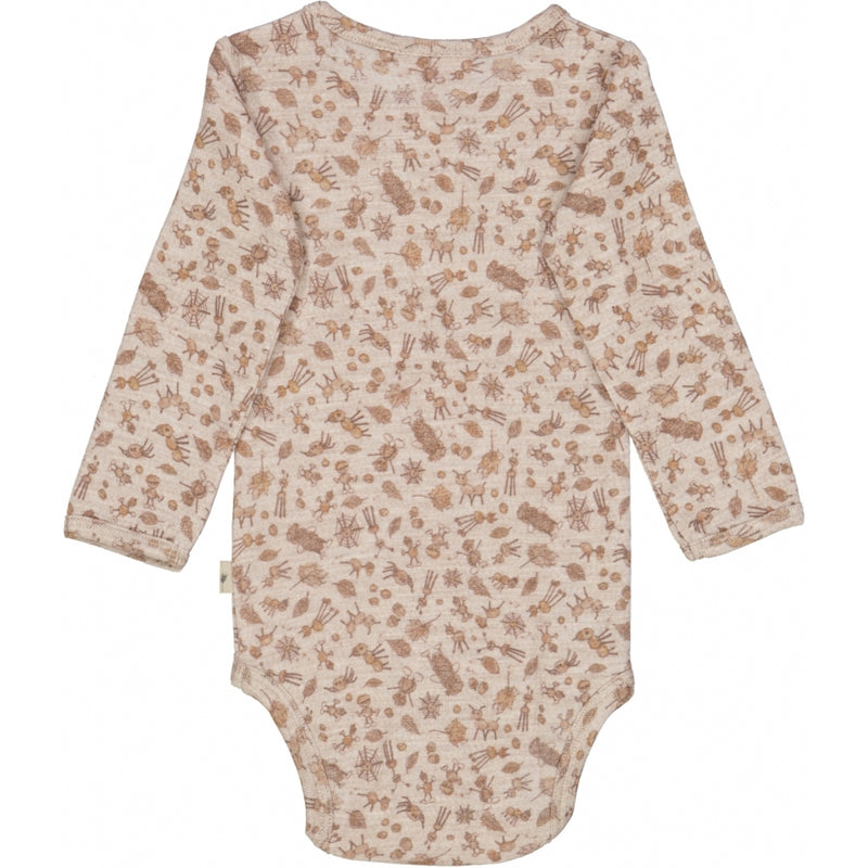 Wheat Wool Langærmet Uld Body Underwear/Bodies 3242 beige chestnut