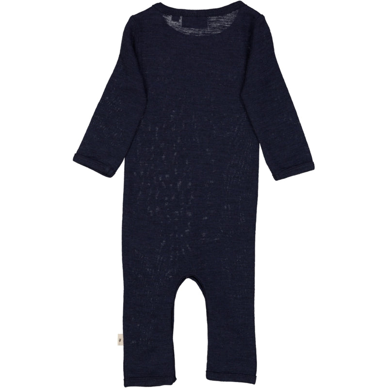 Wheat Wool Langærmet Uld Heldragt Jumpsuits 1432 navy