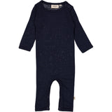 Wheat Wool Langærmet Uld Heldragt Jumpsuits 1432 navy