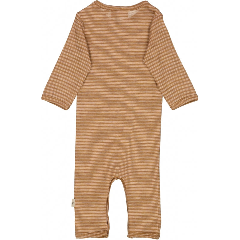 Wheat Wool Langærmet Uld Heldragt Jumpsuits 3515 clay melange wool stripe