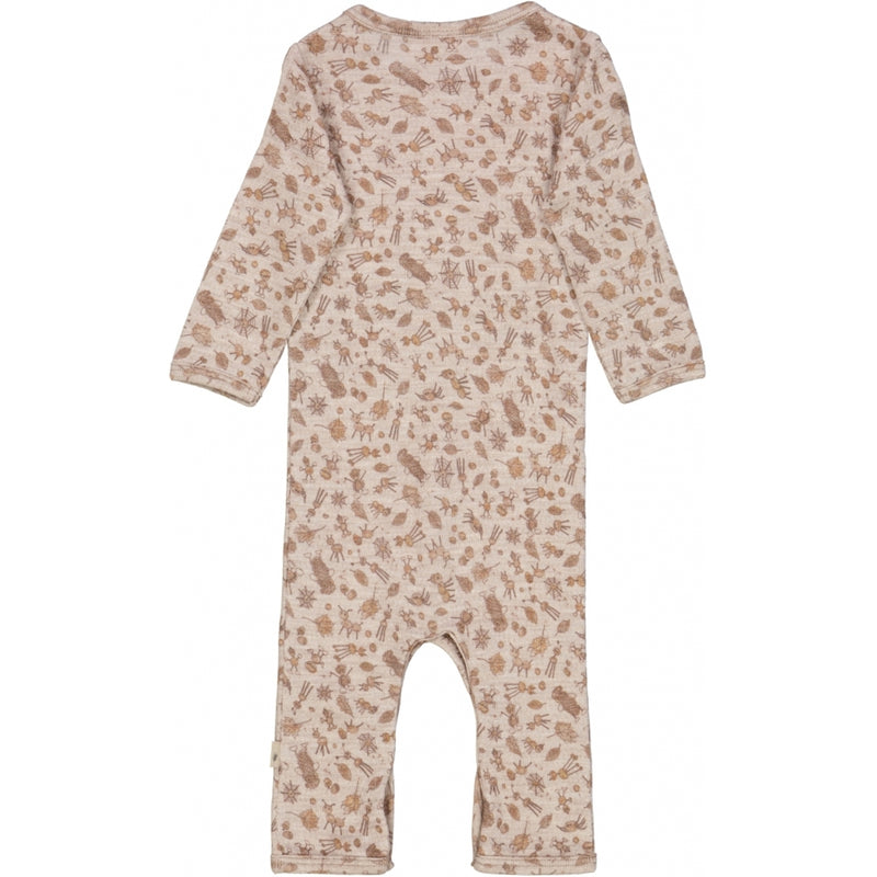 Wheat Wool Langærmet Uld Heldragt Jumpsuits 3242 beige chestnut