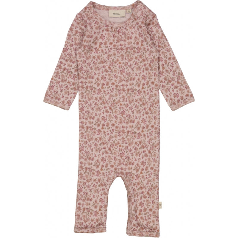 Wheat Wool Langærmet Uld Heldragt Jumpsuits 2436 powder flowers